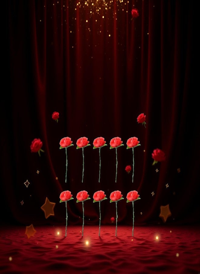 Dwuww 10pcs Red Folding Rose Appearing Magic Tricks, Close Up & Stage Magic, Adults - Image 4
